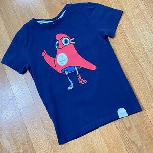Paris 2024 Olympics Blue Mascot Shortsleeve T-Shirt 6 - Unisex